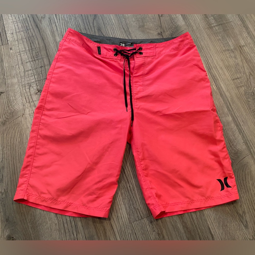 Hurley Swim Trunks Mens 28 Hot Pink Volley Swimming Board Shorts Bathing Suit